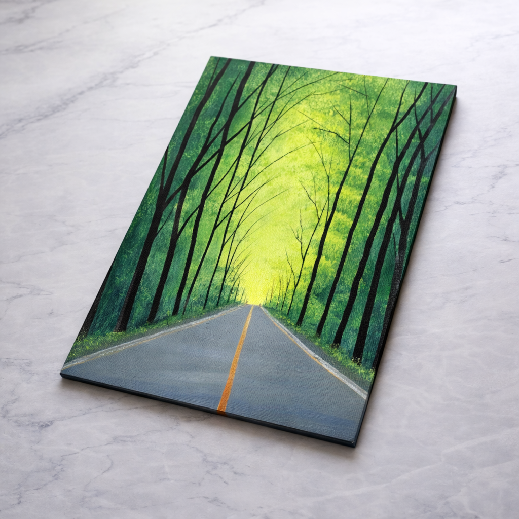 Green Forest Road Nature Wall Art - Image 4