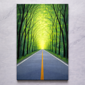 Green Forest Road Nature Wall Art