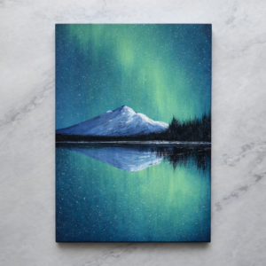 Aurora Reflection Northen Lights Mountain Wall Art